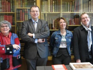 Martine Vallon (conservatrice du Musée de Sologne), Didier Guénin (1er adjoint au maire), Stéphanie Marquès (9e adjoint au maire) et Yannick Cordonnier (président de R2V2).