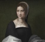 1518 - Cercle d'Andrea del Sarto, Femme (habillée à la française), v. 1518. Huile sur bois. Cleveland, Cleveland museum of art.